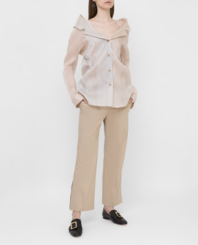 NINA RICCI Бежева блуза з шовку 20ECTO066SE1324
