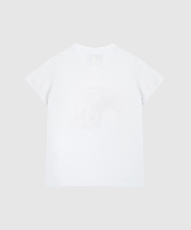 Stefano Ricci Детская белая футболка с вышивкой эмблемы YNH1100350803 изображение 2