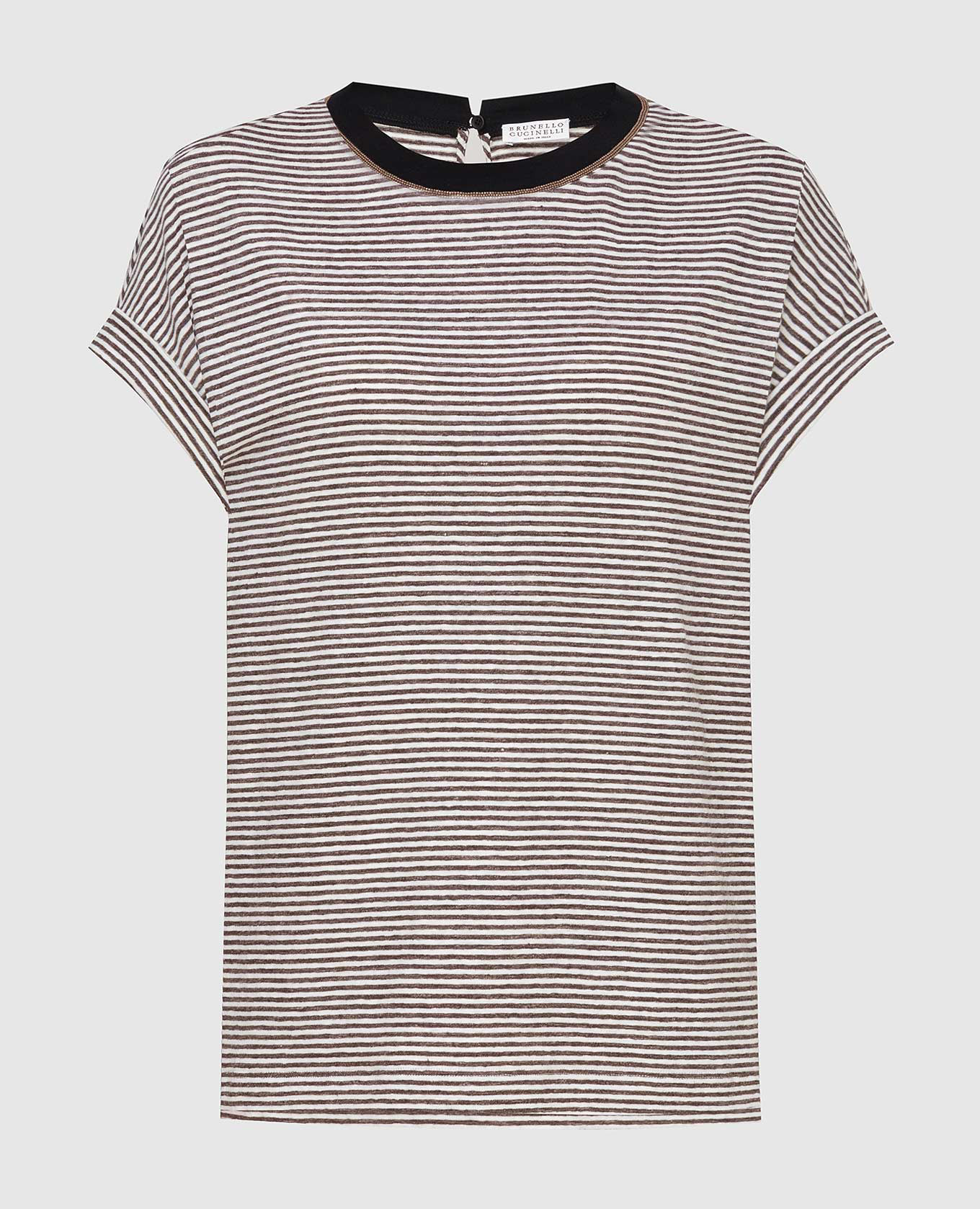 

Футболка из льна Brunello Cucinelli, Коричневый, Футболки