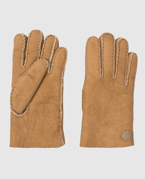 Stefano Ricci Детские кожаные перчатки на меху YPGU001MERINO