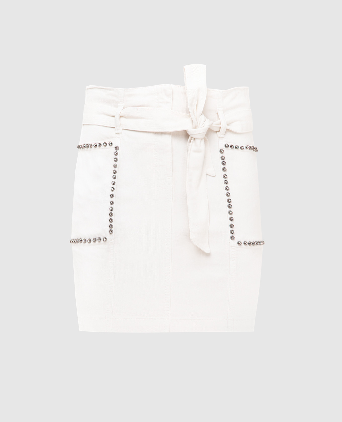 

Джинсовая юбка с кристаллами, Бежевый, Юбки прямые