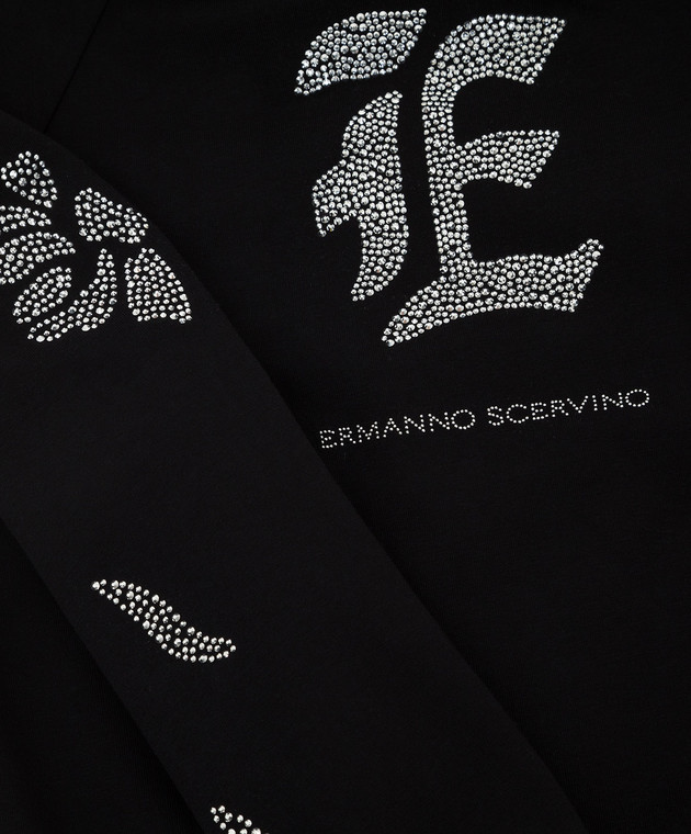 Ermanno Scervino Детское худи с эмблемой и кристаллами ESFFE012FE147XXSS изображение 3