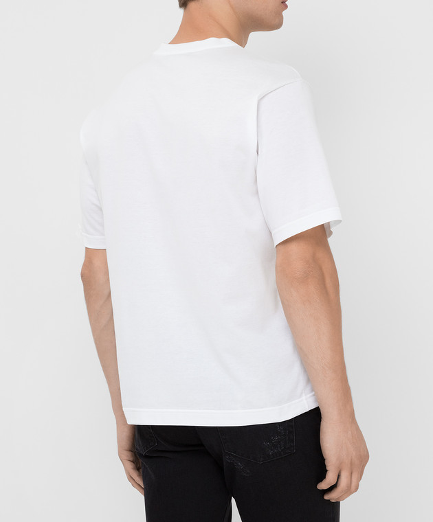 Dolce&Gabbana Біла футболка з металевим логотипом G8NC5ZG7A0W зображення 4