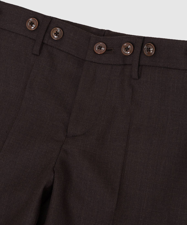 Stefano Ricci Дитячі темно-коричневі штани з вовни Y1T9000000HB0094 зображення 3