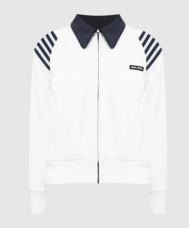 Miu Miu Біла спортивна куртка з контрастними вставками MJL7581ZFP