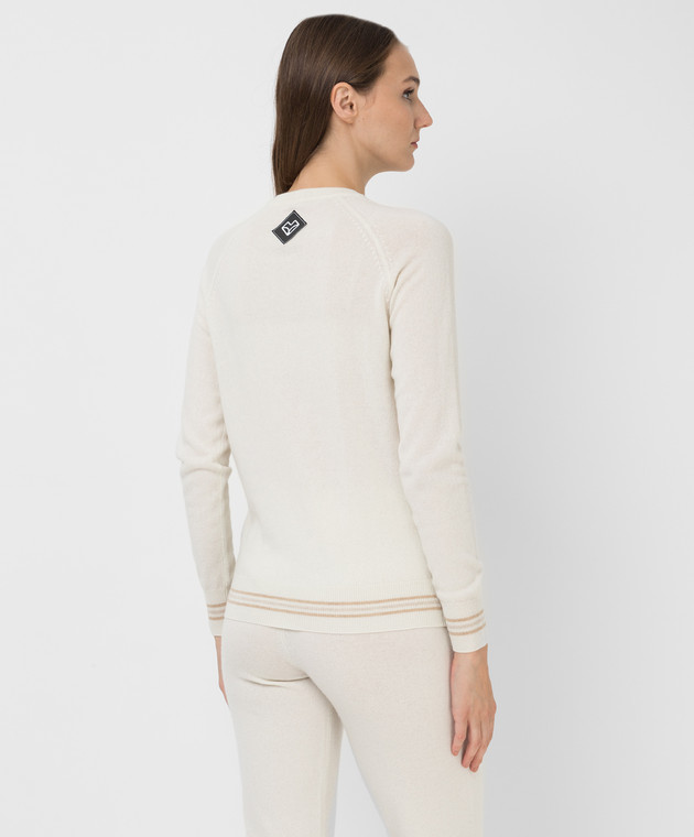 Be Florence White patterned cashmere jumper F2107 image 4
