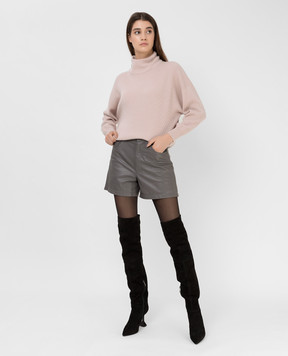 Simonetta Ravizza Серые кожаные шорты Zinnia ZINNIA