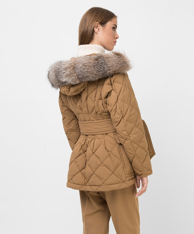 Moncler Стеганая пуховая куртка с мехом лисы 1A00103595A2 изображение 4