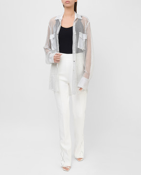 David Koma Ажурна блуза з кристалами SS21DK47T