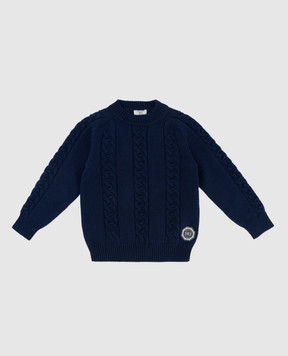 Stefano Ricci Детский свитер из кашемира в узор YAK6S05G01F6SA04