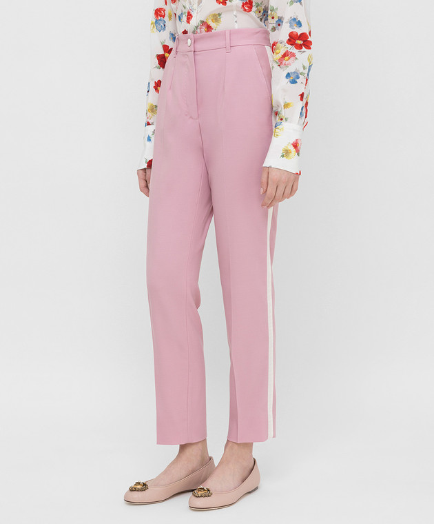 Dolce&Gabbana Розовые брюки из шерсти FTBPATFUBAJ изображение 3