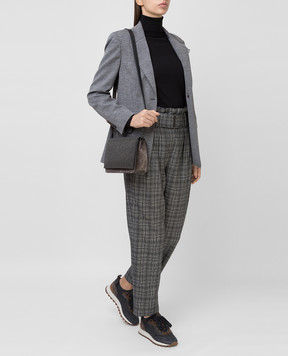 Brunello Cucinelli Брюки з  вовни в клітку MP020P7752