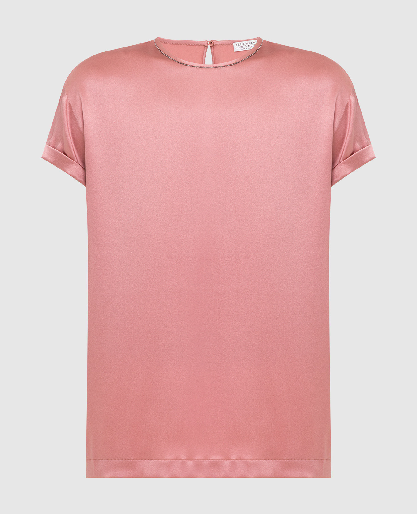 Светло-розовая блуза из шелка