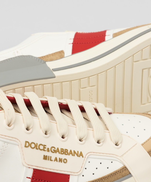 Dolce&Gabbana Кожаные кроссовки Custom 2 Zero с контрастными вставками CS1863AO754 изображение 5