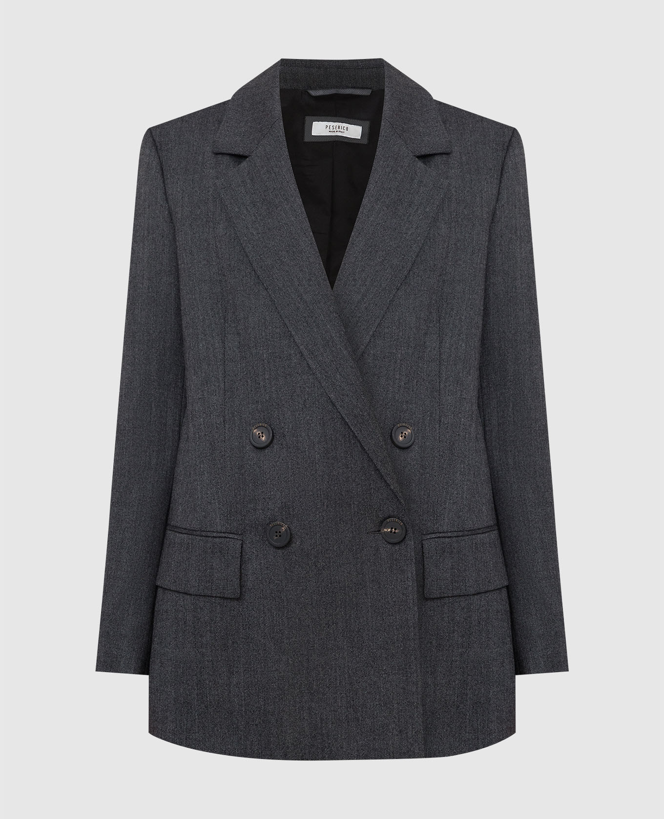 Charcoal wool double-breasted jacket