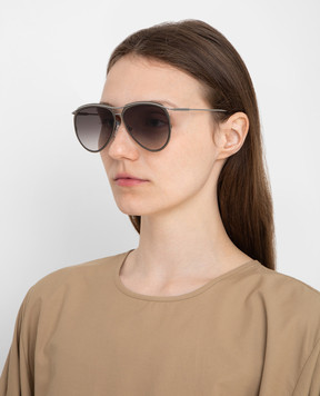Alexander McQueen Солнцезащитные очки-авиаторы с эффектом градиент AM0115S30001841