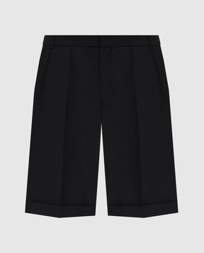 Saint Laurent Черные шорты из шерсти и мохера 638543Y1C46