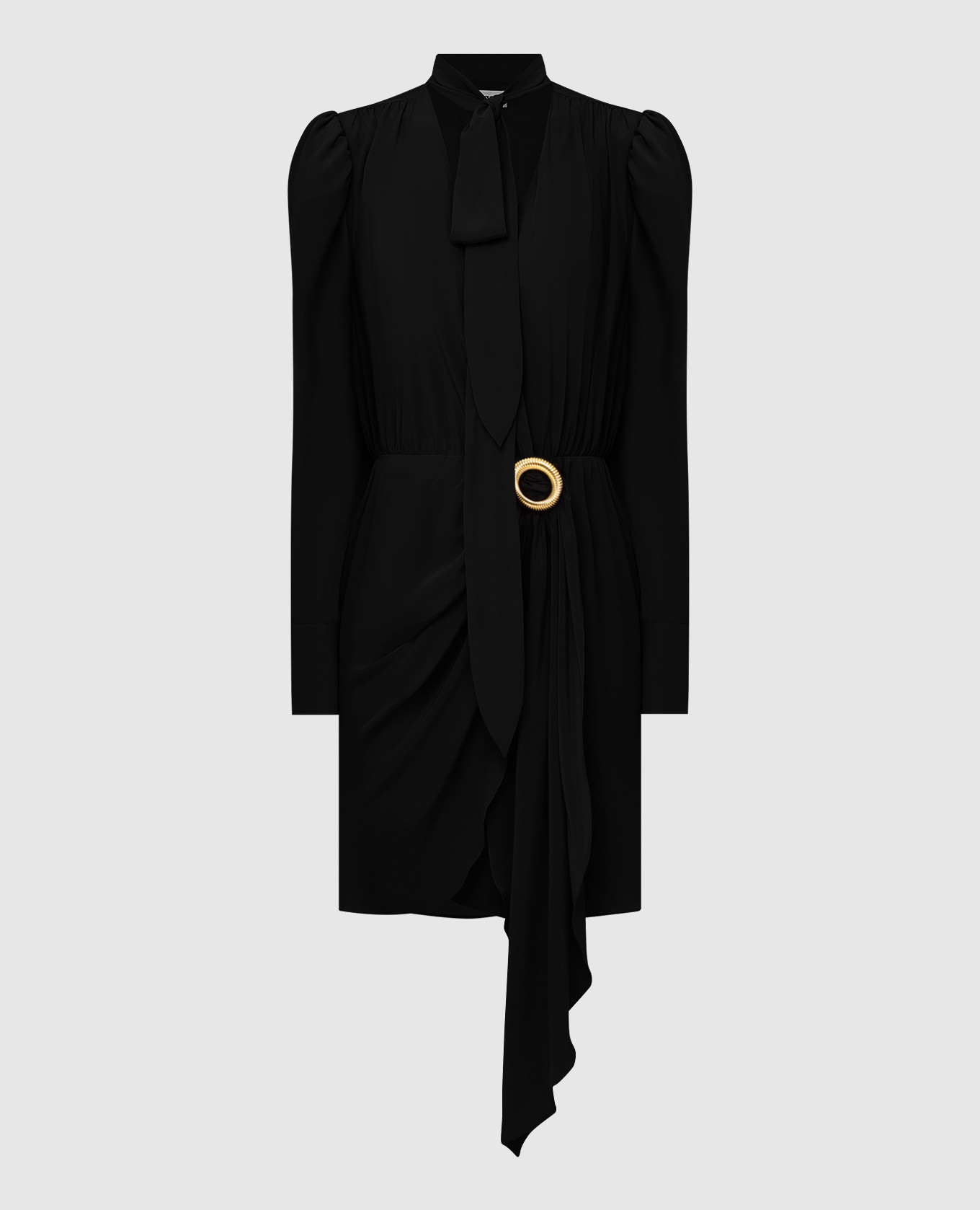 Черное платье с драпировкой Lanvin