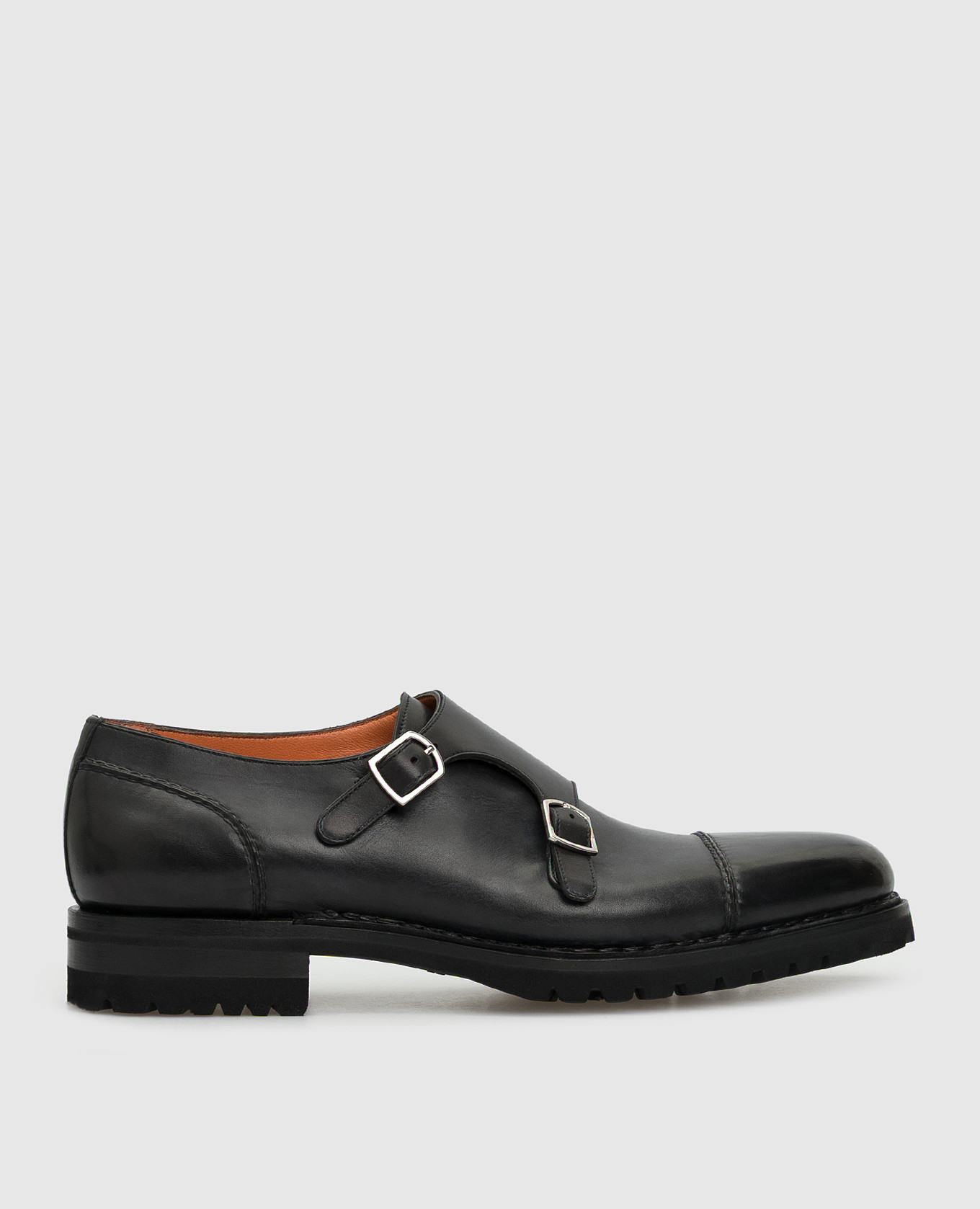 

Темно-синие кожаные монки Santoni, Тёмно-синий, Туфли