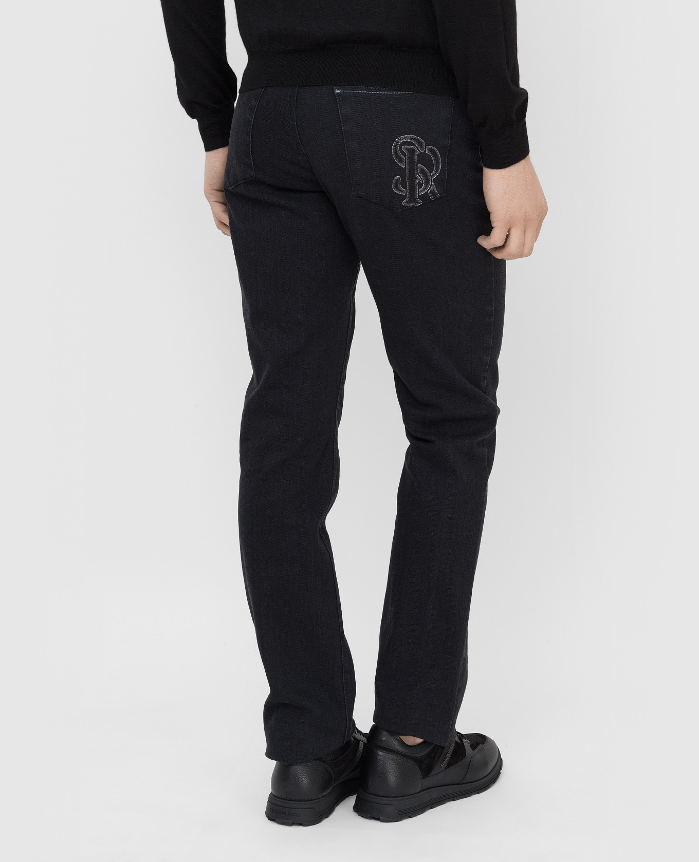 Stefano Ricci Темно-серые джинсы с вышивкой монограммы M8T1402080T1803 изображение 4