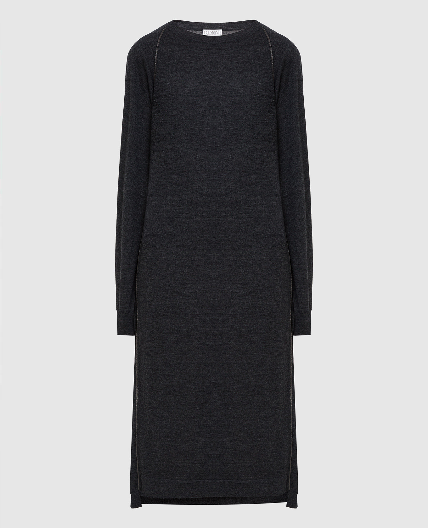 Charcoal wool and cashmere dress