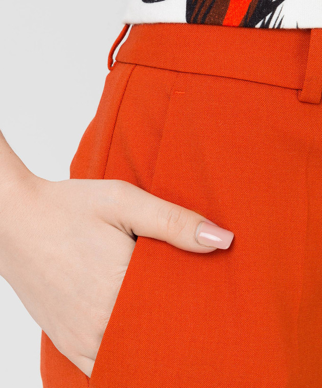 Victoria Beckham Оранжевые брюки из шерсти TRSLM2322 изображение 5