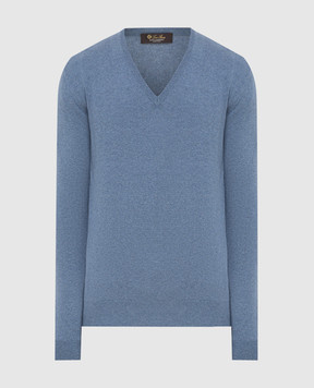 Loro Piana Синій пуловер з кашеміру FAB6917