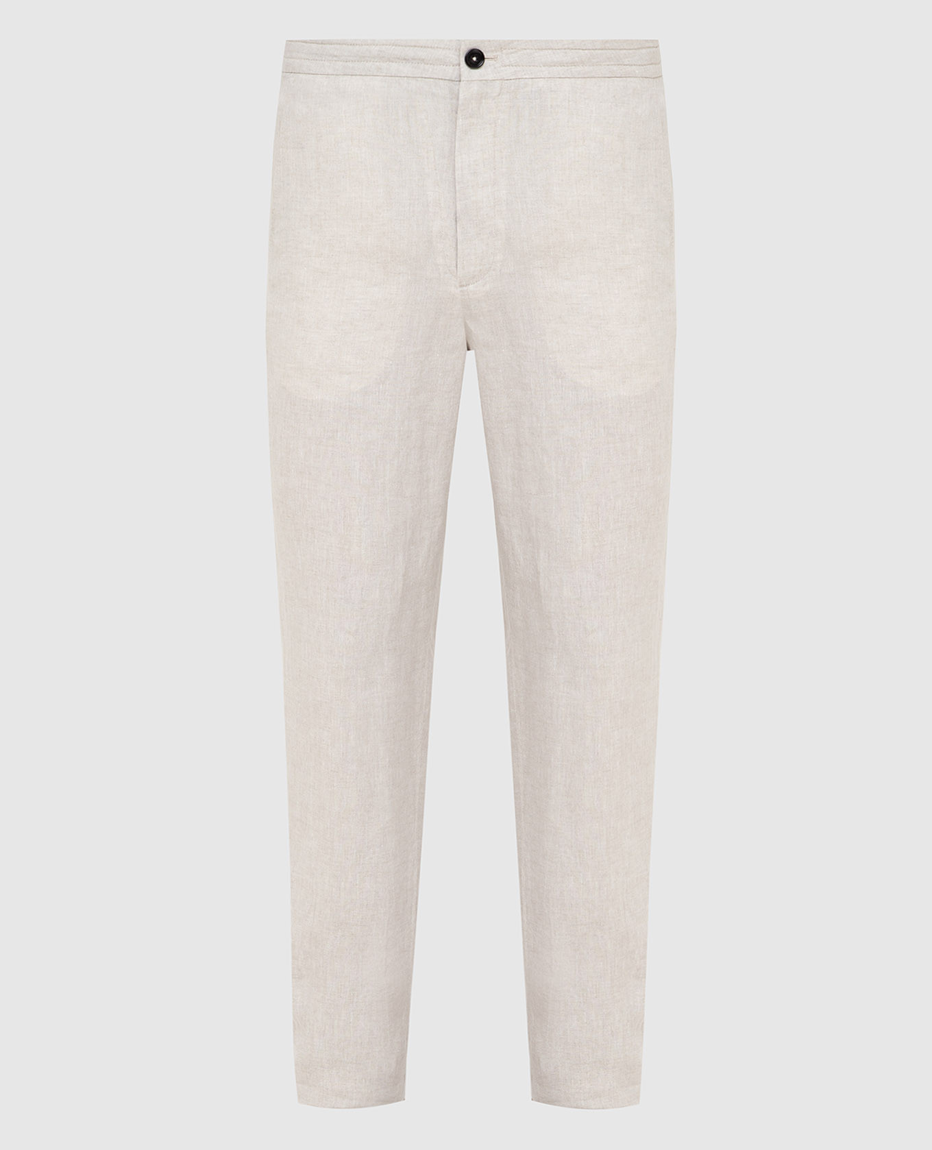 

Льняные брюки Ermenegildo Zegna, Светло-бежевый, Повседневные брюки casual