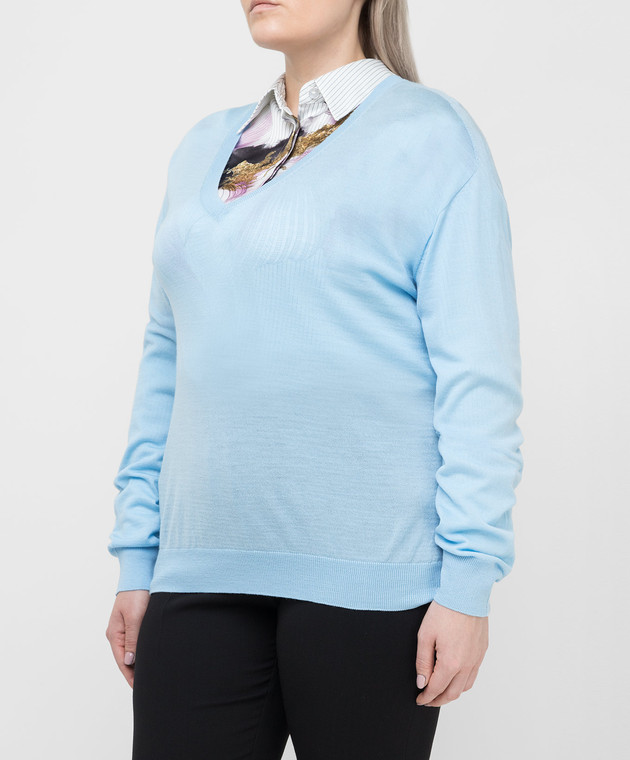 Prada Sport Блакитний пуловер з вовни 124A81 зображення 3