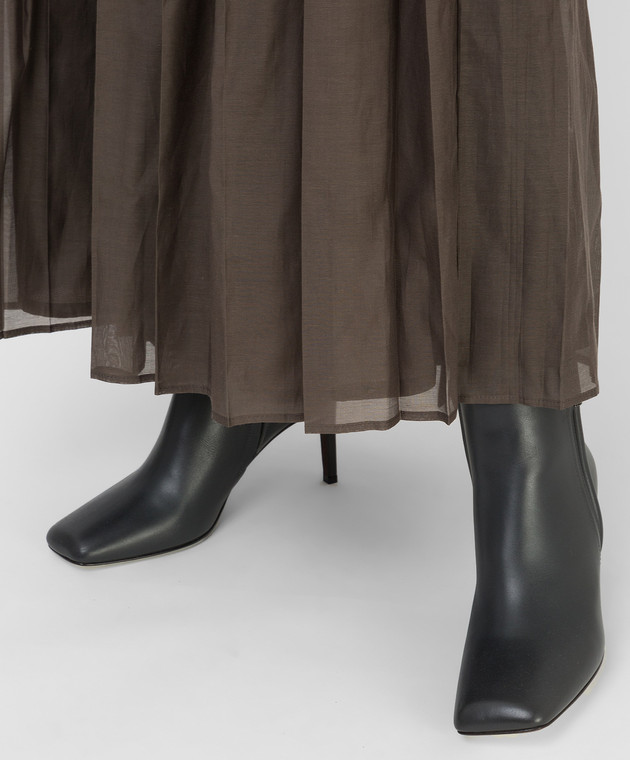 Peserico Темно-бежевая юбка-плиссе P0520900P08372 изображение 5