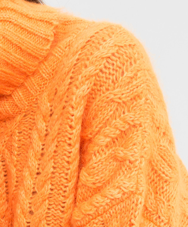 Balmain Оранжевый свитер из шерсти и мохера в узор WF0KA025K325 изображение 5