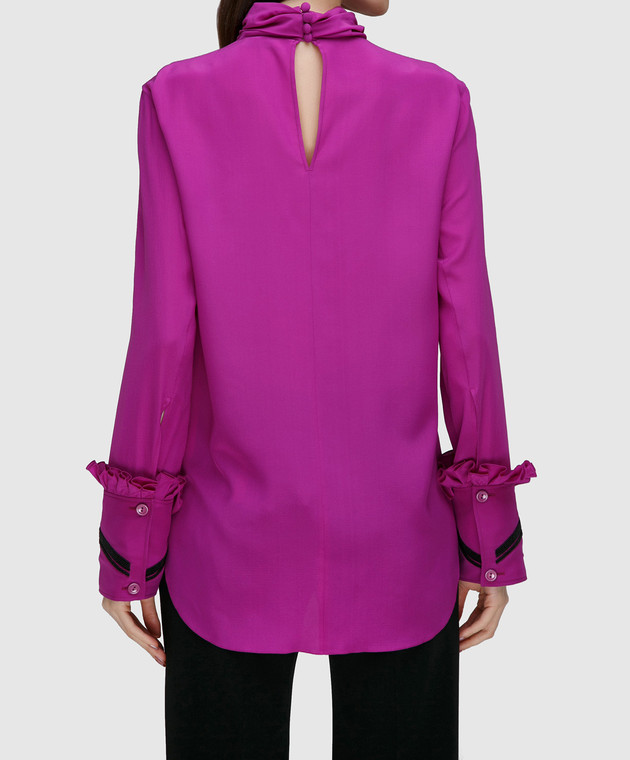 NINA RICCI Розовая блуза из шелка 17PCTO016SE0801 изображение 4