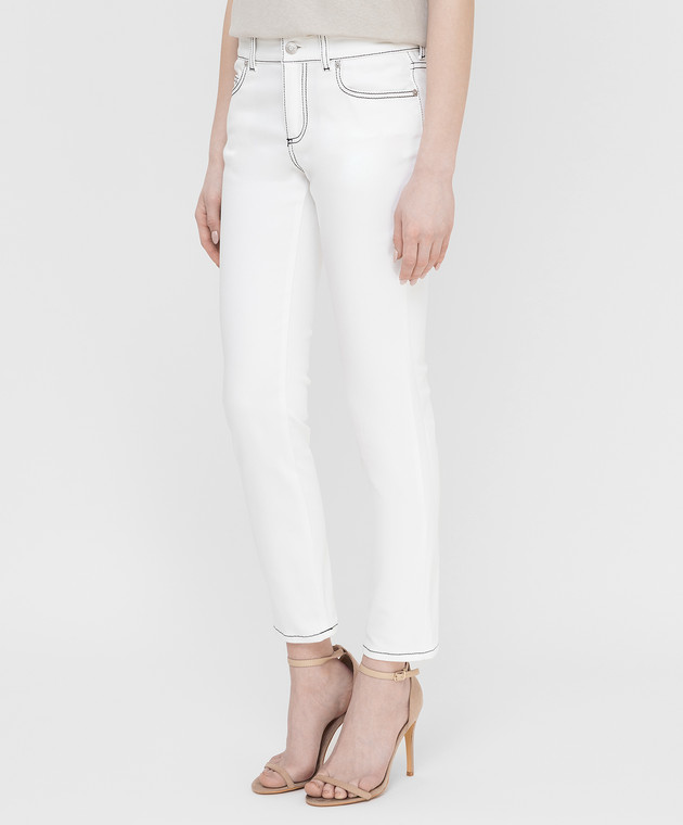 Alexander McQueen Белые джинсы 610473QMAAT изображение 3