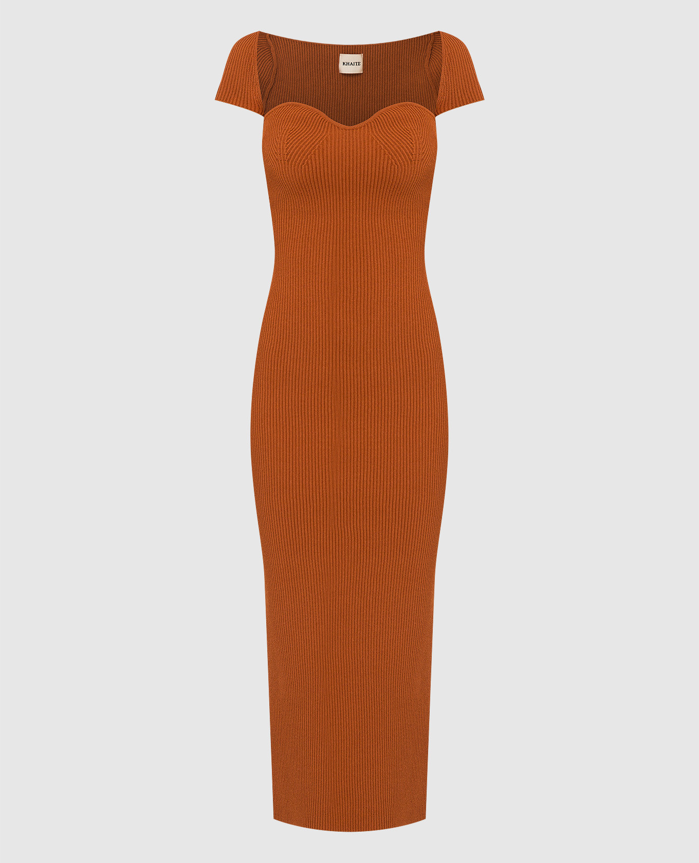 Khaite - Allegra terracotta rib dress with slit 8416400 buy at Symbol