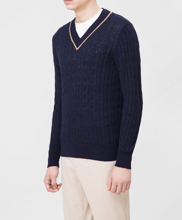 Brunello Cucinelli Синий пуловер M2L79002 изображение 3