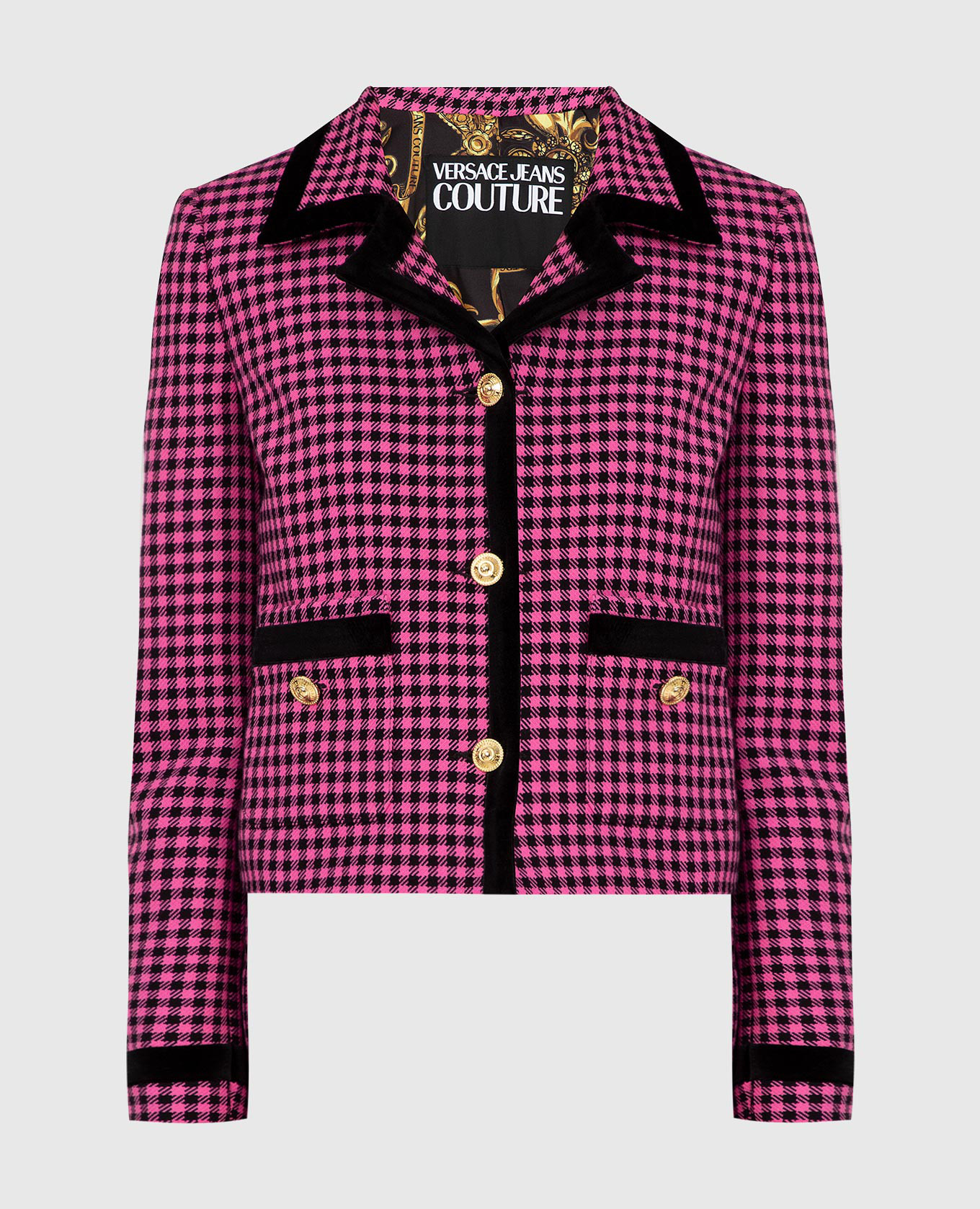 

Жакет в клетку Versace Jeans Couture, Розовый, Жакеты