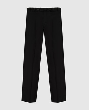 Stefano Ricci Детские черные брюки из шерсти Y1T0950000160509