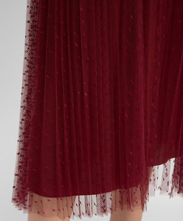 Red Valentino Бордовая юбка миди в горох WR3RAC20428 изображение 5