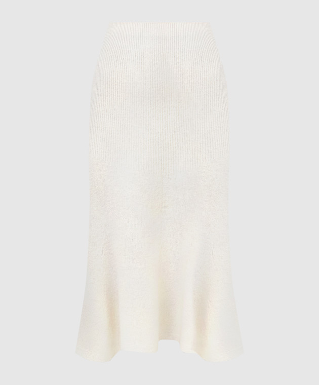 Lanvin Белая юбка годе из шерсти и кашемира RWST0016K001