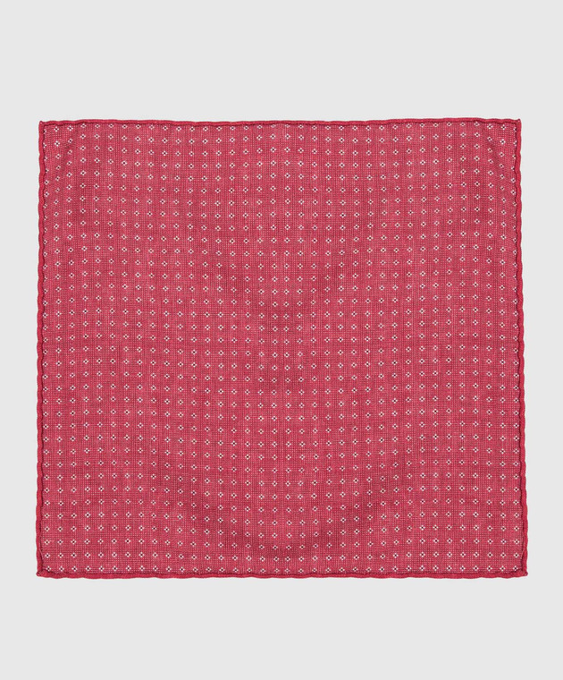 Brunello Cucinelli Бордовый шелковый платок в узор MQ8440091 изображение 3