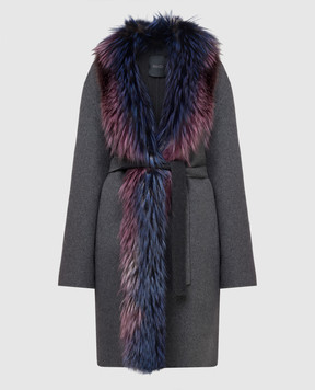 Rindi Сіре пальто з кашеміру з хутром лисиці 262TE017
