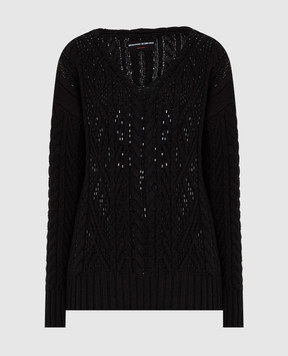 Ermanno Scervino Черный пуловер с кристаллами D395M303CTHSK