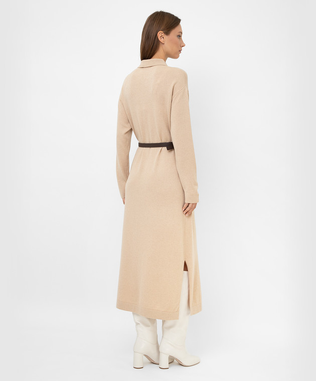 Fabiana Filippi Платье-рубашка из шерсти, шелка и кашемира с разрезами ABD221W164 изображение 4