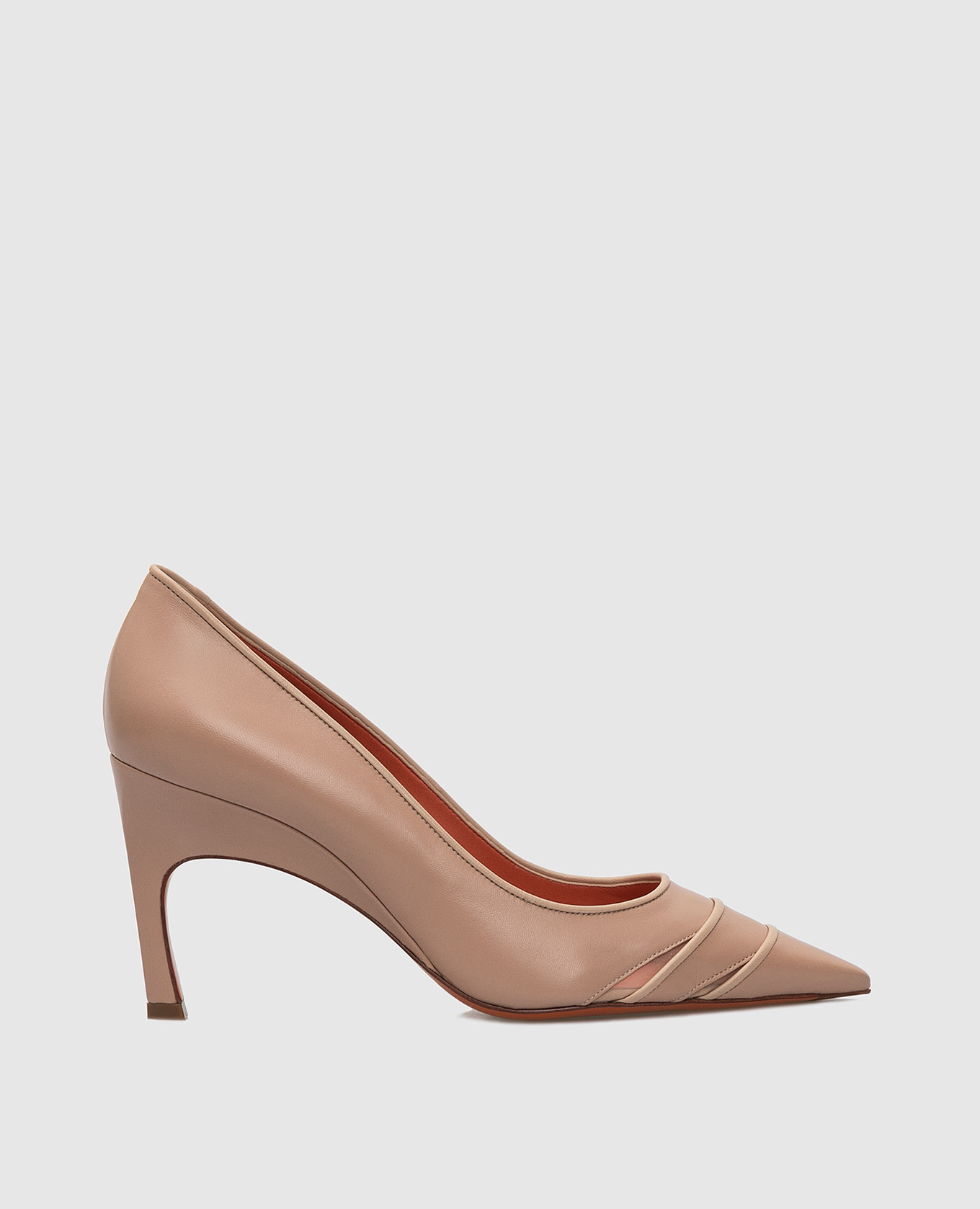 

Бежевые кожаные лодочки Santoni, Бежевый, Лодочки