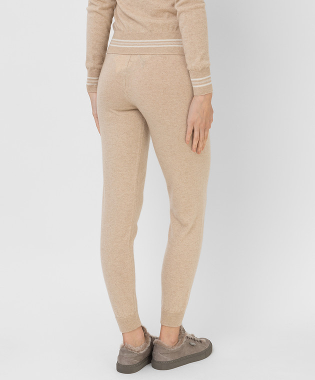 Be Florence Beige patterned cashmere joggers F2112 image 4