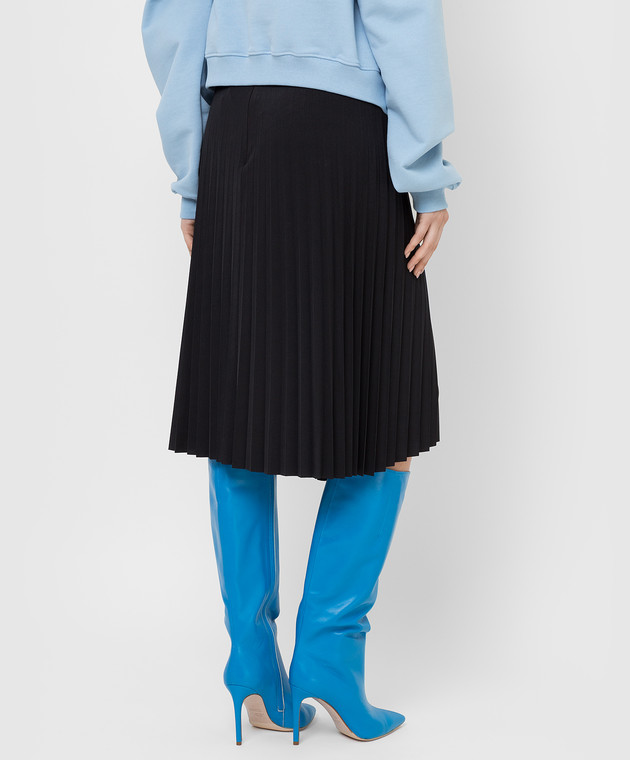 Vetements Черная юбка-плиссе с логотипом WE52SK400B изображение 4