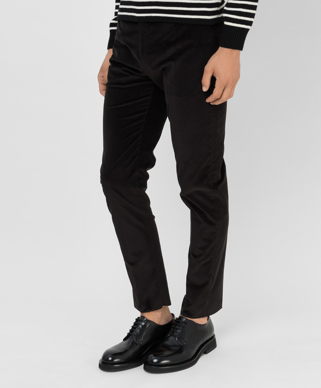 Dolce&Gabbana Черные вельветовые брюки GY6FETFUWBM изображение 3