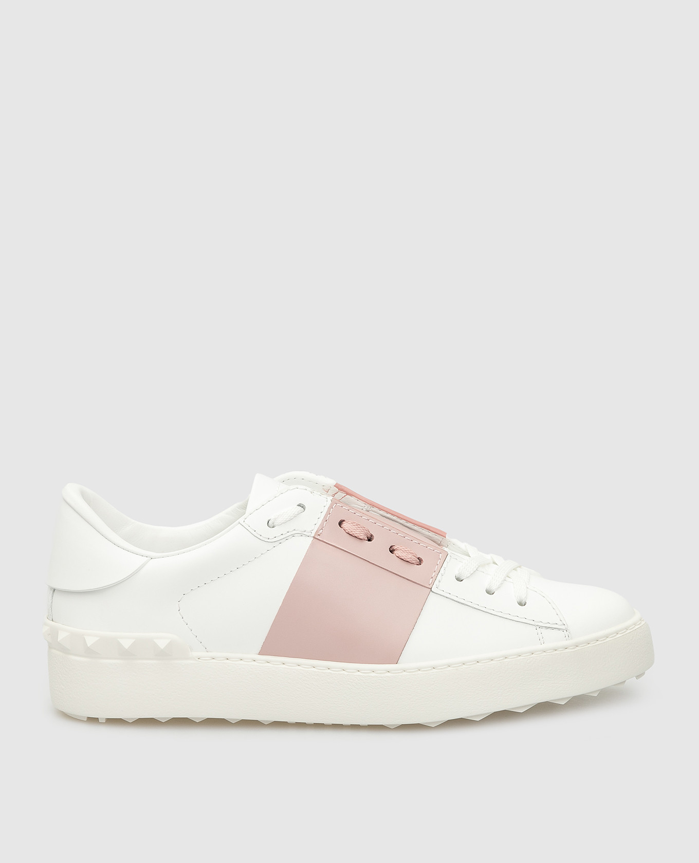 

Кожаные сникеры с контрастной вставкой Valentino, Белый, Кроссовки