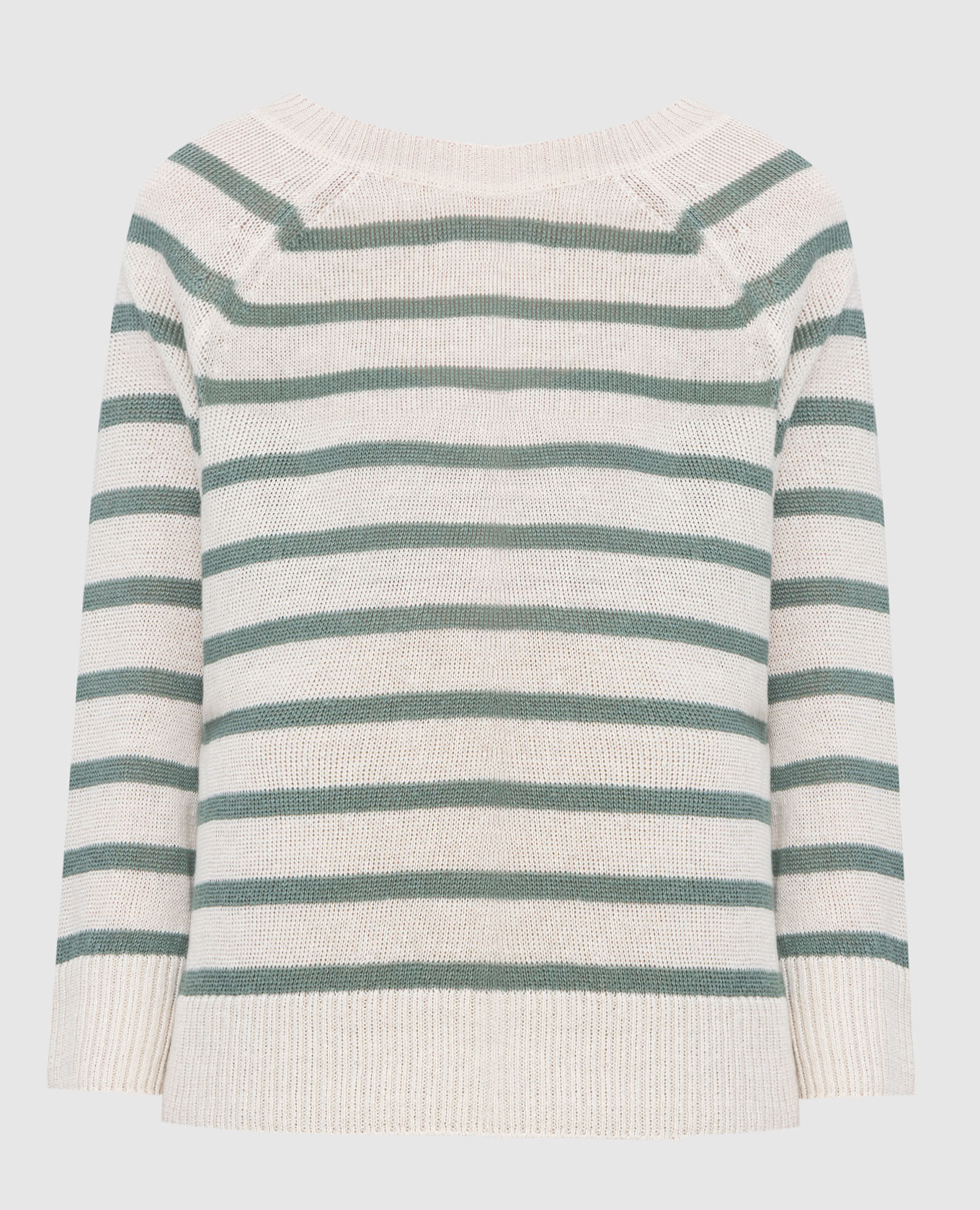 

Льняной джемпер в полоску Max Mara Weekend, Светло-бежевый, Свитера