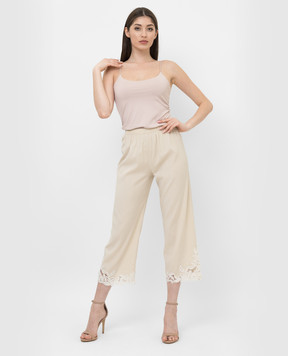 Ermanno Scervino Шелковые брюки с ажурными вставками D394P326YUL